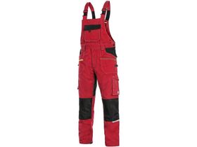 Montérkové nohavice na traky CXS STRETCH, pánske, červeno - čierne