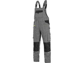 Montérkové nohavice na traky CXS STRETCH, pánske, šedo-čierne