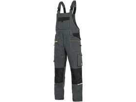 Montérkové nohavice na traky CXS STRETCH, pánske, tmavo šedé-čierne